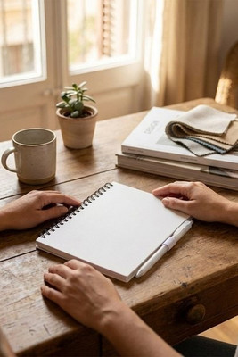 Niove recycled plastic soft cover notebook and ballpoint pen set (blue ink) - EgotierPro 106298