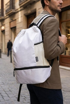 Nomad GRS recycled sports drawstring bag with bottom compartment 18L - EgotierPro 130099