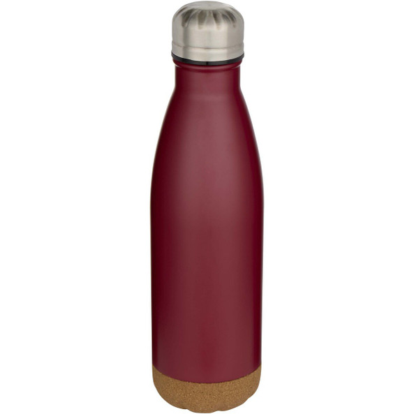 Cove 500 ml double wall vacuum insulated stainless steel water bottle with cork details - EgotierPro 100892