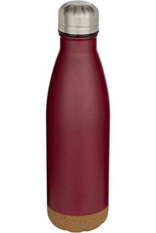 Cove 500 ml double wall vacuum insulated stainless steel water bottle with cork details - EgotierPro 100892