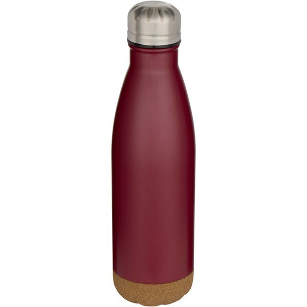 Cove 500 ml double wall vacuum insulated stainless steel water bottle with cork details - EgotierPro 100892