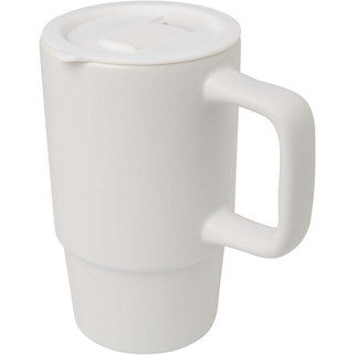 Carter 450 ml ceramic mug with plastic lid - EgotierPro 100896
