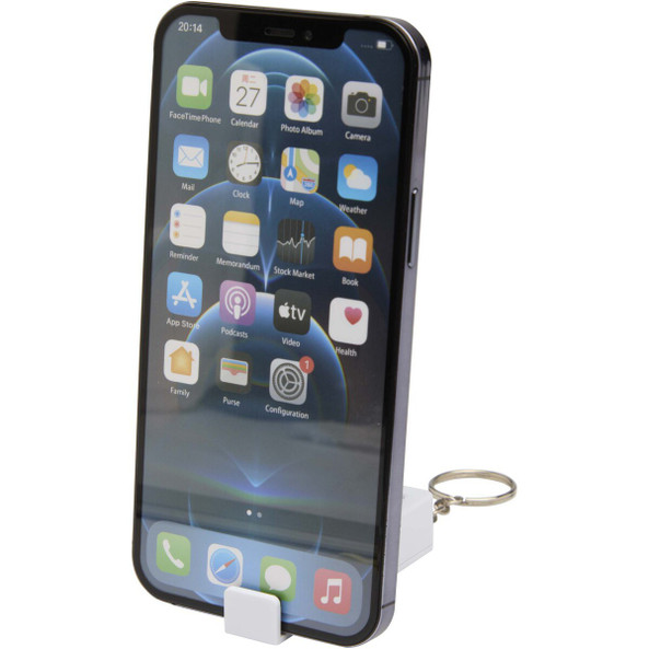 Aggia telefoonstandaard van bamboe met fidgetspeeltje van gerecycled plastic - EgotierPro 124460