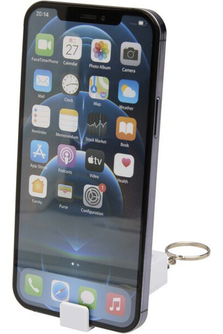 Aggia telefoonstandaard van bamboe met fidgetspeeltje van gerecycled plastic - EgotierPro 124460