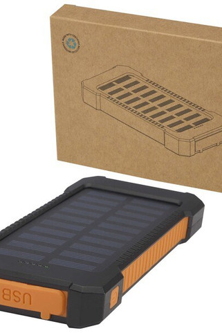 Altair 5000 mAh 10W recycled plastic rugged solar power bank with built-in torch - EgotierPro 124471