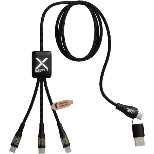 SCX.design 2PX192 - SCX.design C51 60W 5-in-1 rPET fast charging cable with display