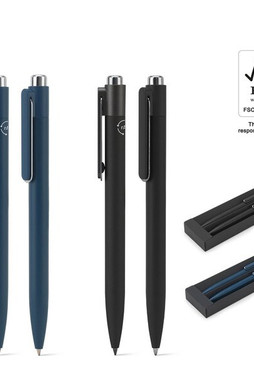 Egotier 91980 - Set consisting of a ballpoint and a inkless pen, both made of aluminium (94% recycled)
