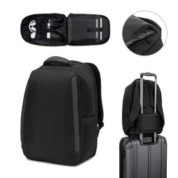 Egotier 92393 - Anti-theft backpack, in twill with water-repellent coating and high-density 600D recycled polyester, for 173" laptop