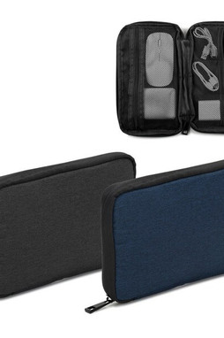 Egotier 92574 - High-density 600D recycled polyester organiser bag with spacious main compartment for tech accessories
