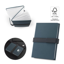 Egotier 93654 - Bloc-notes A5 en PU (50% recyclé) avec deux blocs : pages lignées et pages non lignées