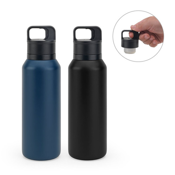 Egotier 94376 - Stainless steel bottle (91% recycled) with vacuum insulated double wall 590 mL