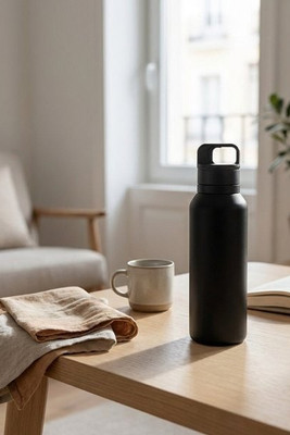 Stainless steel bottle (91% recycled) with vacuum insulated double wall 590 mL - Egotier 94376