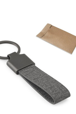 Egotier 95098 - Rectangular-shaped keyring made of metal and recycled pet (30% recycled)