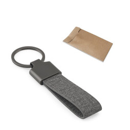Egotier 95098 - Rectangular-shaped keyring made of metal and recycled pet (30% recycled)