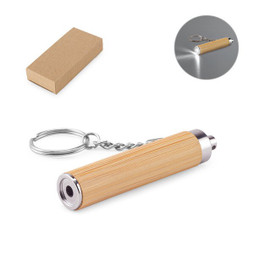 Egotier 95108 - Bamboo and ABS key ring with LED torch