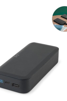 Egotier 97144 - 20.000 mAh power bank in recycled ABS (100% rABS) with 15W superfast wireless charger