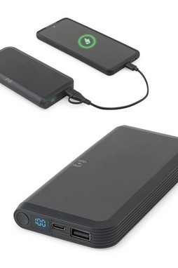 Egotier 97214 - 10.000 mAh power bank in recycled ABS (100% rABS) with 15W superfast wireless charger