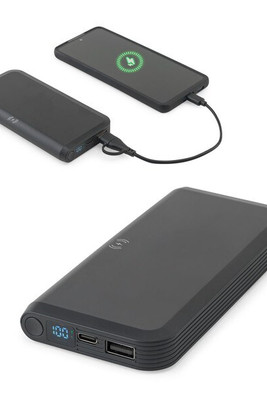 Egotier 97214 - 10.000 mAh power bank in recycled ABS (100% rABS) with 15W superfast wireless charger