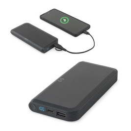 Egotier 97214 - Batterie nomade de 10 000 mAh en ABS recyclé (100 % rABS) avec chargeur sans fil ultrarapide de 15 W
