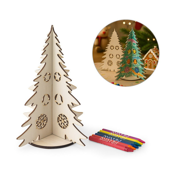 Egotier 98153 - Collapsible wooden Christmas tree to colour