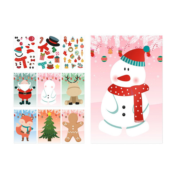 Egotier 98154 - Set of six sheets with Christmas figures and 3 sheets of stickers