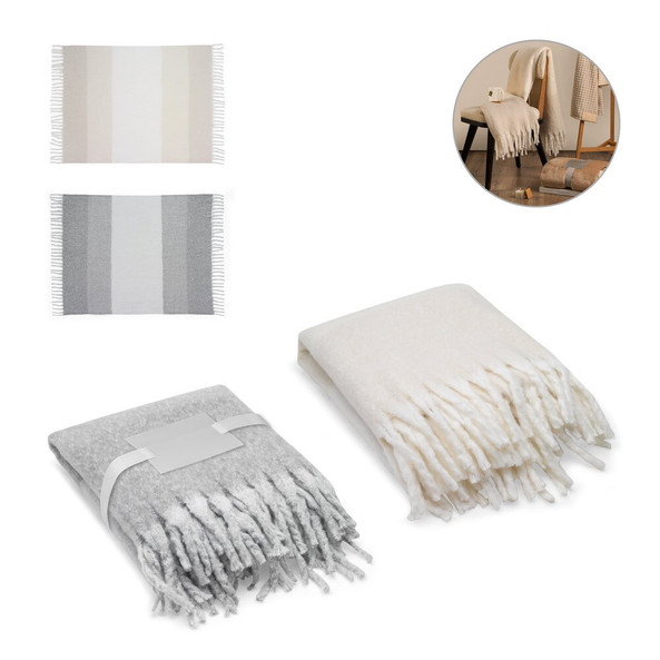 Egotier 99166 - Blanket in recycled polyester (100% rPET) (300 g/m²), with a mohair feel