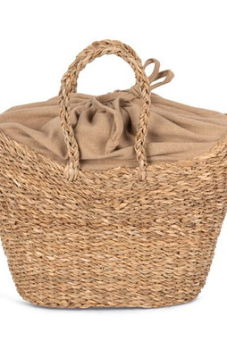 Kimood KINS137 - Sac panier demi-lune en jonc de mer
