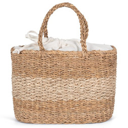Kimood KINS138 - Sac panier en jute et jonc de mer