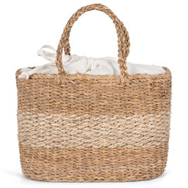 Kimood KINS138 - Sac panier en jute et jonc de mer