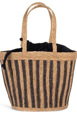 Kimood KINS135 - Sac panier rayé en jonc de mer
