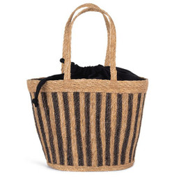 Kimood KINS135 - Sac panier rayé en jonc de mer