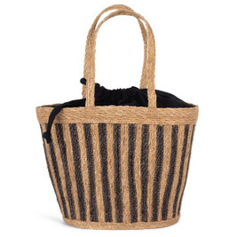Kimood KINS135 - Sac panier rayé en jonc de mer