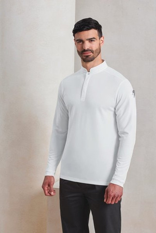 Premier PR647 - Coolchecker Essential long sleeve chef’s polo shirt