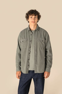 Spasso SP519 - Eco-friendly mens washed effect corduroy overshirt