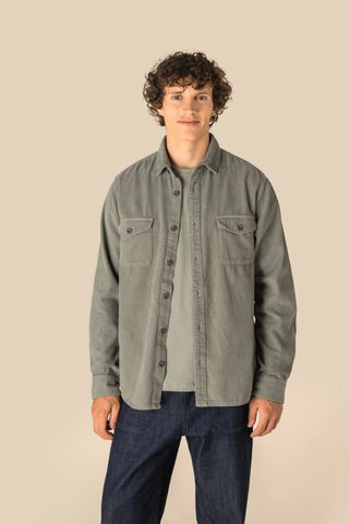 Spasso SP519 - Surchemise écoresponsable délavée en velours côtelé homme