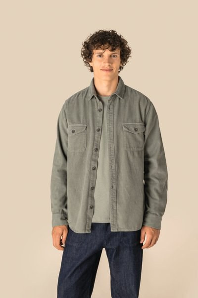 Spasso SP519 - Eco-friendly men's washed effect corduroy overshirt