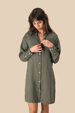 Spasso SP5008 - Robe chemise en lin femme