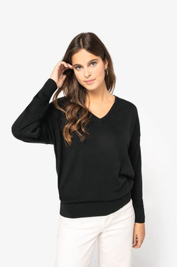 Spasso SP921 - Eco-friendly ladies’ V-neck lyocell jumper