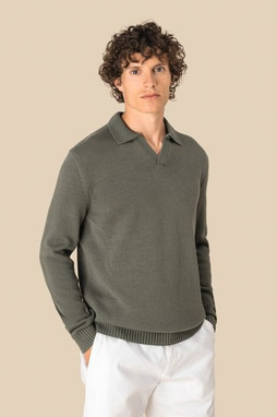 Spasso SP901 - Mens jumper with polo collar