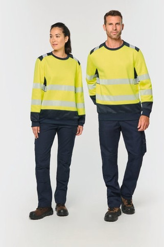 WK. Designed To Work WK420 - Recycled safety sweatshirt round neck