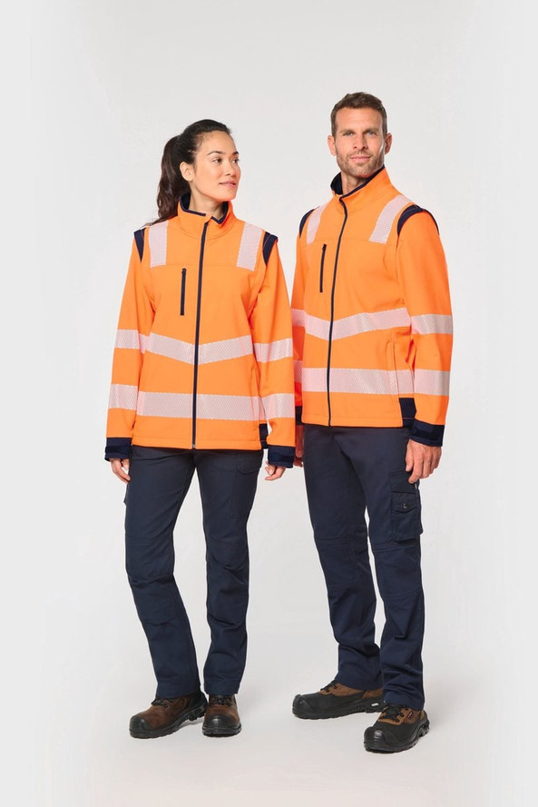 WK. Designed To Work WK460 - Veste softshell de sécurité recyclée avec manches détachables unisexe