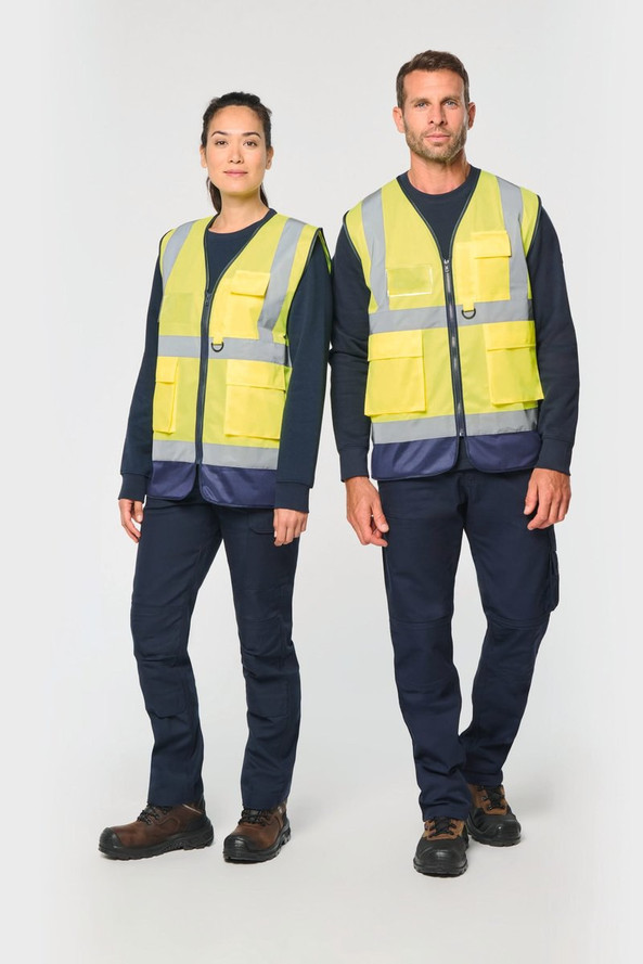 WK. Designed To Work WK618 - Recycled HI-VIZ SAFETY VEST with zip