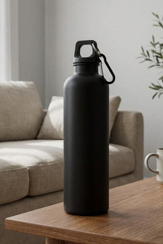 Oregon 750 ml solid colour RCS recycled plastic water bottle with carabiner   - EgotierPro 100878