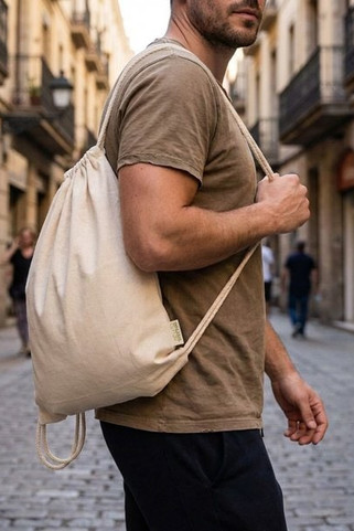 Odisha 100 g/m² OCS organic drawstring bag 5L - EgotierPro 120778