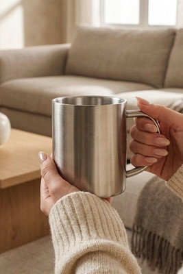 UTIL Mugg återvunnet rostfritt stål - GiftRetail MO2621