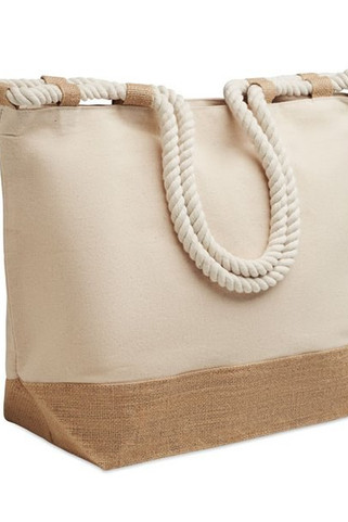 MAKENKE Strandtas canvas/jute - GiftRetail MO2805