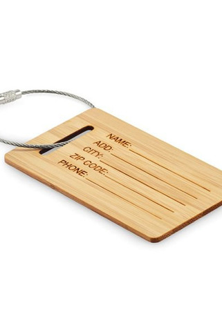 MIO Étiquette de bagage en bambou - GiftRetail MO2815