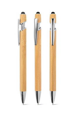 Bamboo ballpoint with chrome-plated aluminium details - Egotier 91986