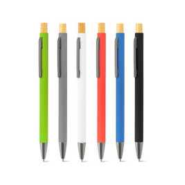 Ballpoint pen in recycled aluminum (100% rAL), with rubber finish - Egotier 91987