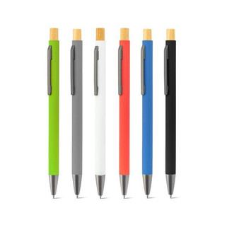 Ballpoint pen in recycled aluminum (100% rAL), with rubber finish - Egotier 91987
